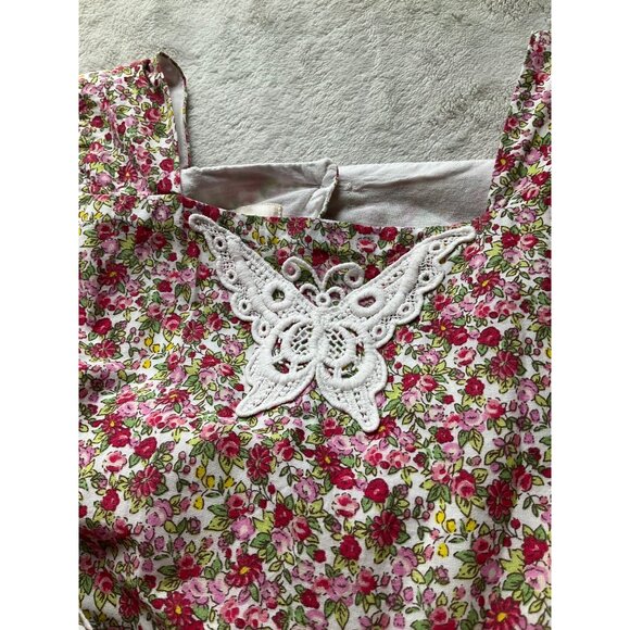 Laura Ashley Girl 6X Ditsy Floral Dress Embroidered Lace Butterfly Tulle Hem Lin - Picture 14 of 15